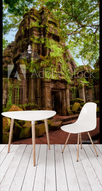 Picture of Ta Prohm temple Ancient Khmer architecture at Angkor Wat complex Siem Reap Cambodia